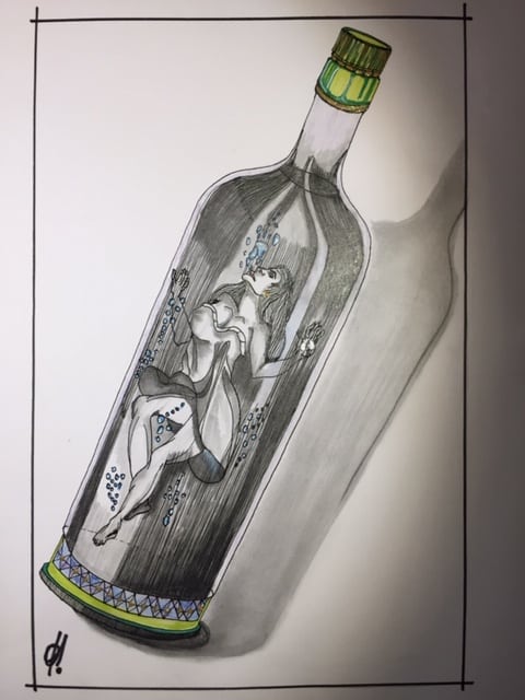 Woman in a bottle-Patrice Vannicatte