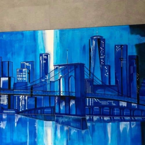 Pont de brooklyn in blue